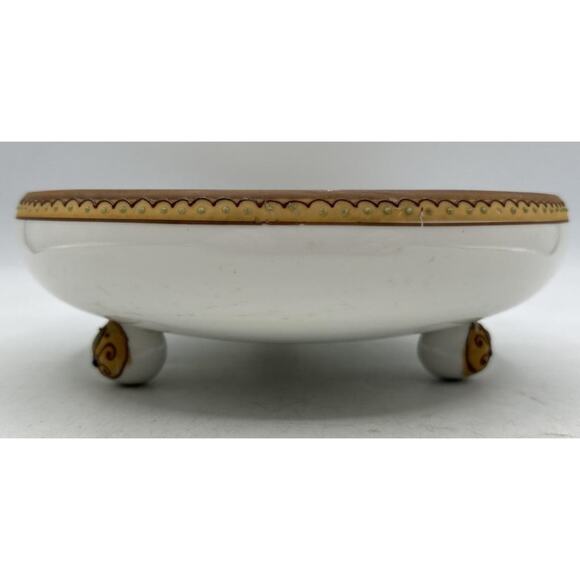 Antique Nippon Morimura Hand Painted Footed Bowl Hazelnut Pinecone RARE! - Picture 6 of 11